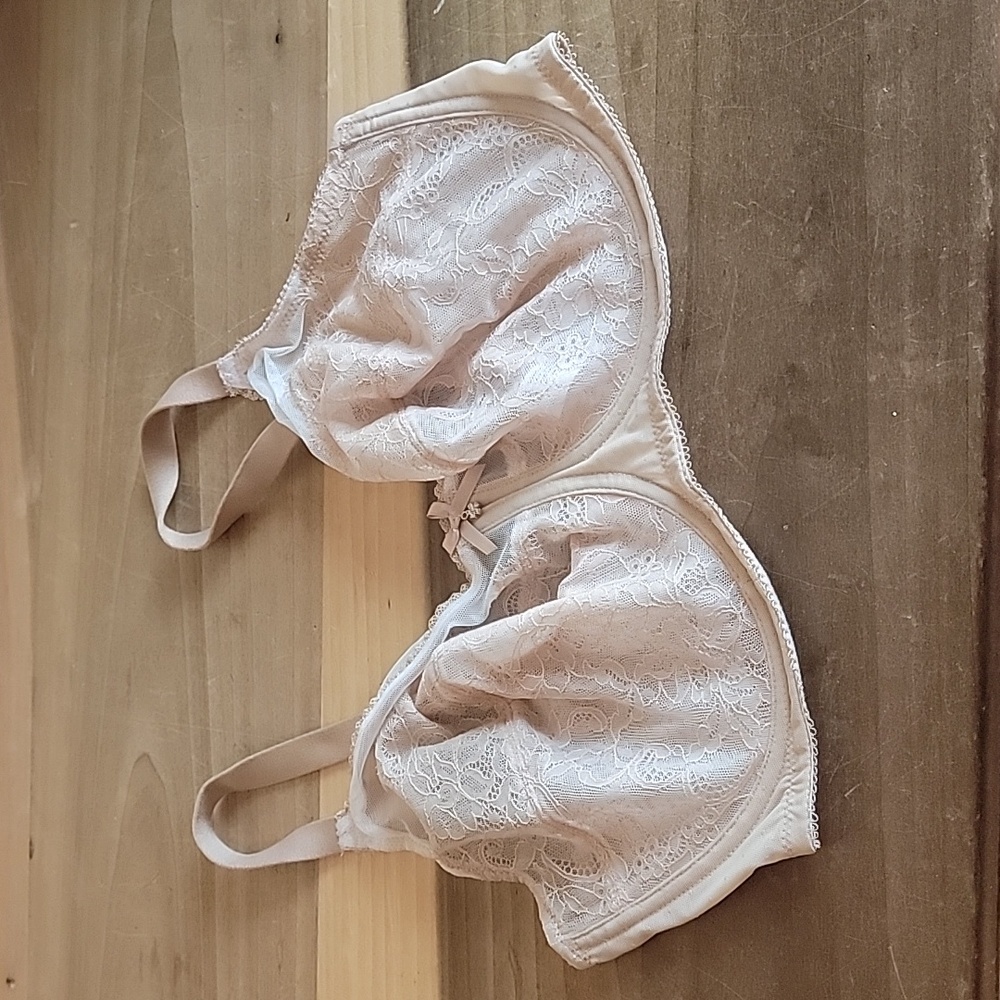 Wacoal Retro Chic Underwire Beige Nude Lace Bra Size 36 DDD